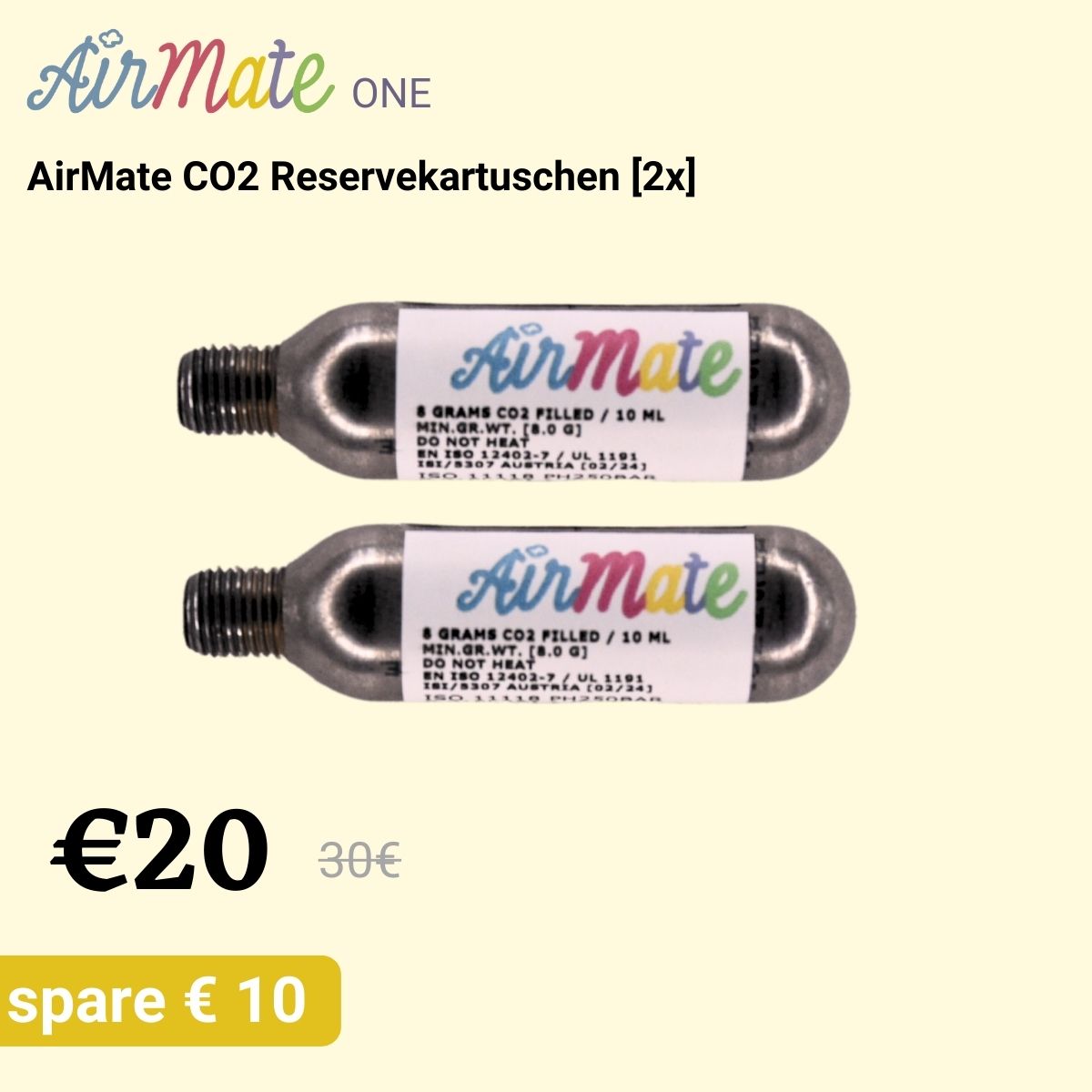 AirMate One - CO2 Reservekartuschen (2x)