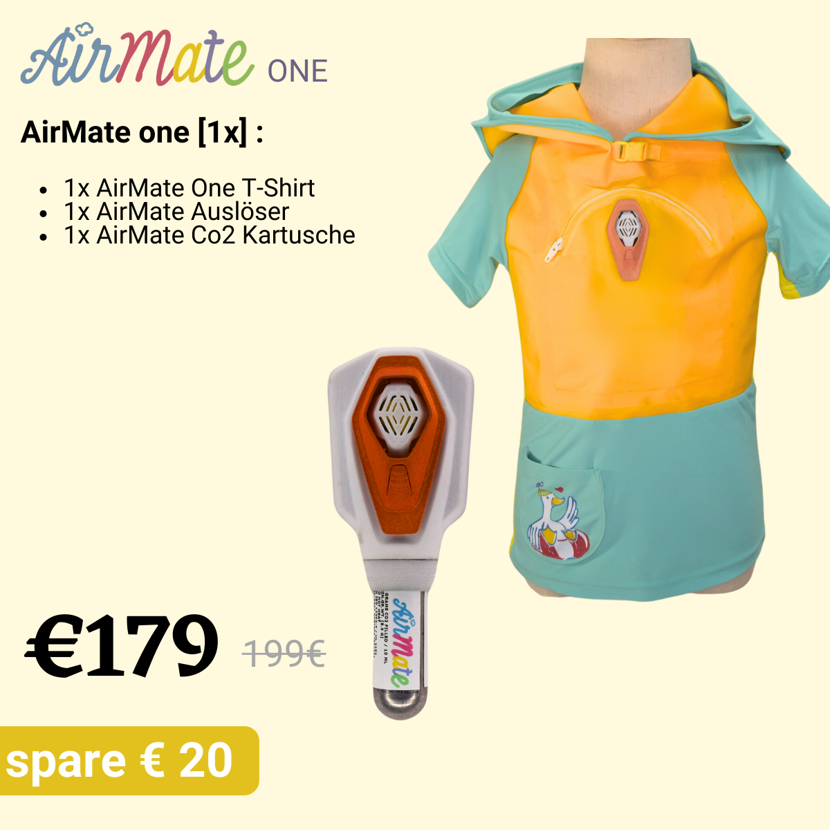 AirMate One - Komplettpaket inkl. Auslöser und CO2 Kartusche